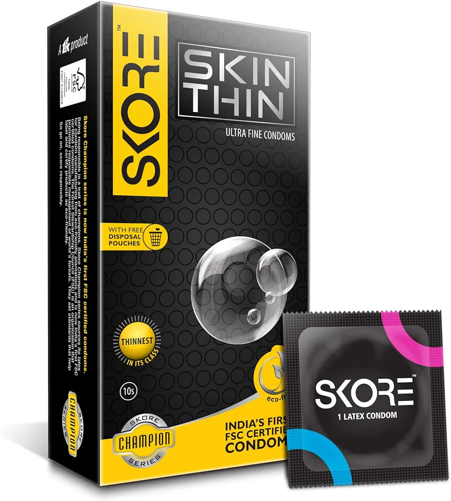 Skore Skin Thin Ultra Fine Condoms 1 pack (10 pieces )